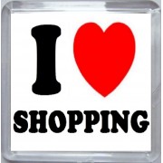 I Love (heart) Shopping - Small Coaster