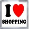 I Love (heart) Shopping - Small Coaster