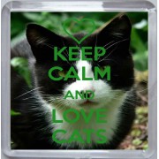 Keep Calm and Love Cats - Small Coaster