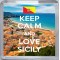 Keep Calm and Love Sicily - Small Coaster
