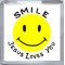 Smile Jesus Loves You - Small Coaster