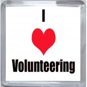 I Love (heart) Volunteering - Small Coaster
