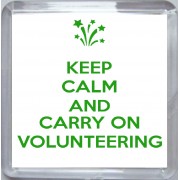 Keep Calm and Carry On Volunteering - Small Coaster