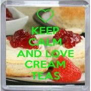 Keep Calm and Love Cream Teas - Small Coaster
