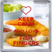 Keep Calm and Love Fish Fingers - Small Coaster
