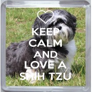Keep Calm and Love a Shih Tzu - Small Coaster