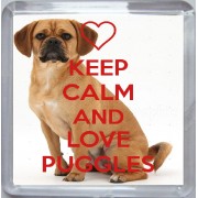 Keep Calm and Love Puggles - Small Coaster