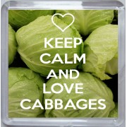Keep Calm and Love Cabbages - Small Coaster