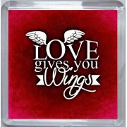 Love gives you Wings - Small Coaster