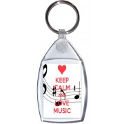Keep Calm and Love Music - Keyring