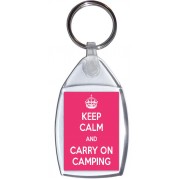 Keep Calm and Carry On Camping - Keyring