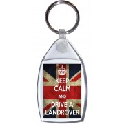 Keep Calm and Drive a Landrover - Keyring