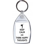 Keep Calm and Think Happy Thoughts - Keyring