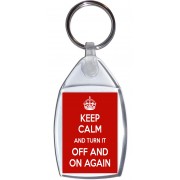Keep Calm and Turn it Off and On Again - Keyring