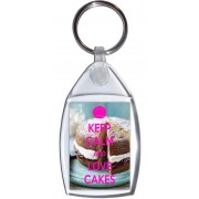 Keep Calm and Love Cakes - Keyring