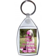 Keep Calm and Hug Your Old English Sheepdog - Keyring