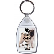 Keep Calm and Love Pugs - Keyring