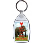 Keep Calm and Love Elephants - Keyring