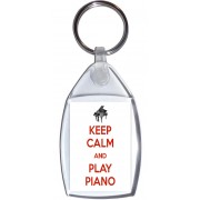 Keep Calm and Play Piano Keyring