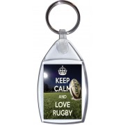 Keep Calm and Love Rugby - Keyring