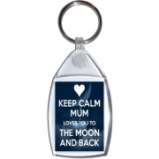 Keep Calm Mum Loves you to the Moon and Back - Keyring