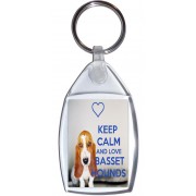 Keep Calm and Love Basset Hounds - Keyring