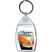 Picture of an Orange VW Camper Van - Keyring