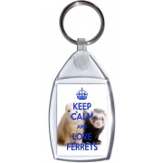 Keep Calm and Love Ferrets - Keyring