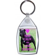Keep Calm and Love Staffies - Keyring