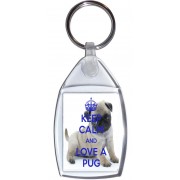 Keep Calm and Love a Pug - Keyring