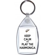 Keep Calm and Play the Harmonica - Keyring