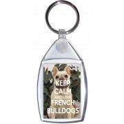Keep Calm and Love French Bulldogs - Keyring