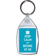 Keep Calm Life Begins at 40 - Keyring