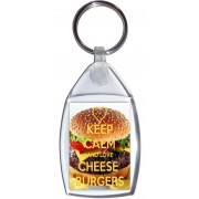 Keep Calm and Love Cheese Burgers - Keyring