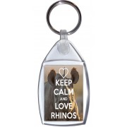 Keep Calm and Love Rhinos - Keyring