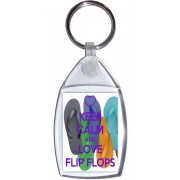 Keep Calm and Love Flip Flops - Keyring