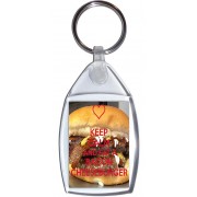 Keep Calm and Eat a Bacon Cheeseburger - Keyring