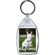 Keep Calm and Love an English Bull Terrier - Keyring