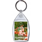 Keep Calm and Love Flamingos - Keyring