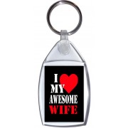 I Love (heart) My Awesome Wife - Keyring