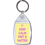 Keep Calm Knit & Natter - Keyring