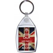 Keep Calm and Fake a British Accent - Keyring