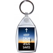 Keep Calm Because Jesus Saves - Keyring