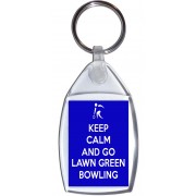 Keep Calm and go Lawn Green Bowling - Keyring
