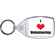 I Love (heart) Volunteering - Keyring
