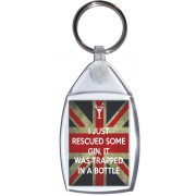I Just Rescued some Gin, It was trapped in a Bottle - Keyring