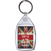 A Balanced Diet is a Gin in Both Hands - Keyring
