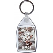 Keep Calm and Love Hippos - Keyring