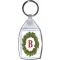 Christmas Holly wreath with a Red letter 'B' - Keyring