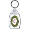 Christmas Holly wreath with a Red letter 'C' - Keyring